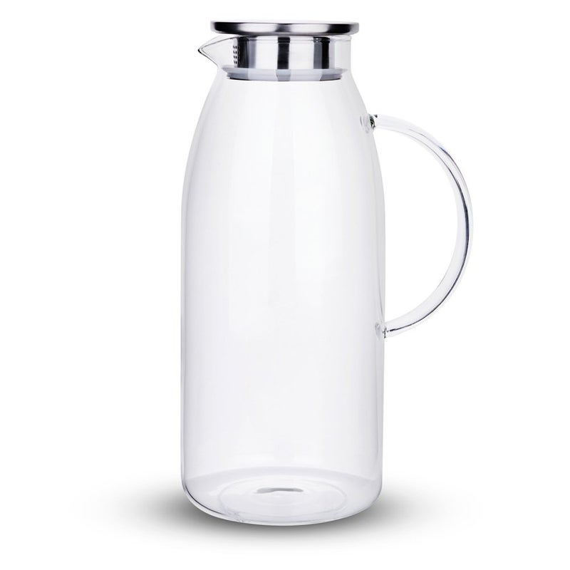 Purefold 100 Ounces Large Glass Pitcher with Lid, Hot/Cold Water Pitcher with Handle, Juice and Iced Tea Beverage Carafe - Image 2